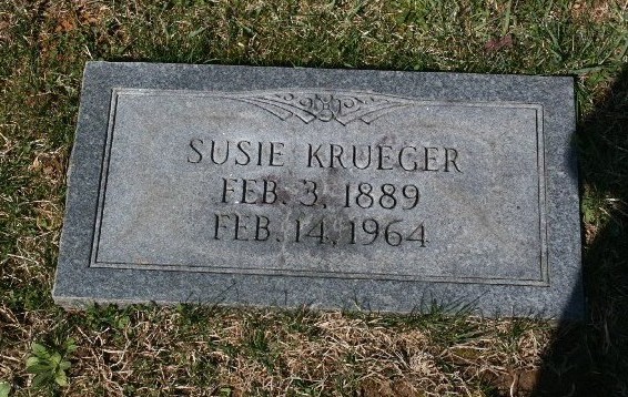 Susie Krueger's grave marker