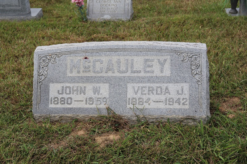 Will & Verda McCauley's headstone