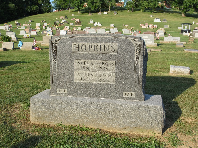 James Arton & Lucinda Hopkins's headstone